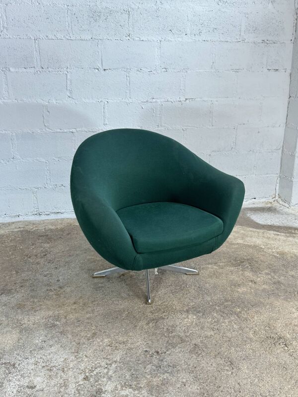 Fauteuil oeuf vintage vert