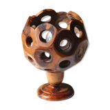 Sculptural wooden lamp, 70s