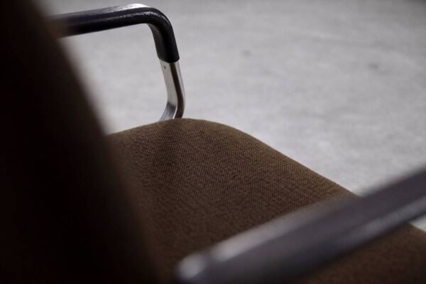 Pair of Vintage Mid-Century German Modern Fabric&Aluminum Chairs Mauser