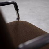 Pair of Vintage Mid-Century German Modern Fabric and Aluminium Chairs Mauser