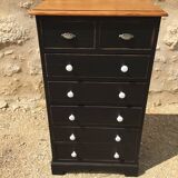 Chiffonier from the 1980s in black patinated fir