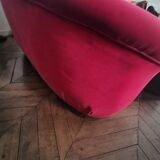 Canapé rouge velours art déco