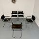 Lot of 5 tubular metal leather chairs designed by Mart Stam, Bauhaus, 1970s.