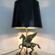 Maison Charles style winged horse desk lamp in vintage brass 1980s