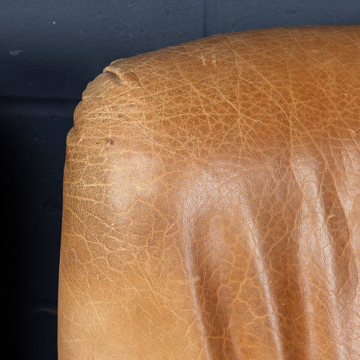 Vintage 20thc pair of italian leather lounge chairs by rossi di albizzate