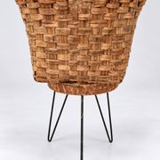 Large antique woven wooden basket – Artisan basketry