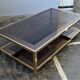 Coffee table with bronze mirror band by Belgo Chrom, 1970s.