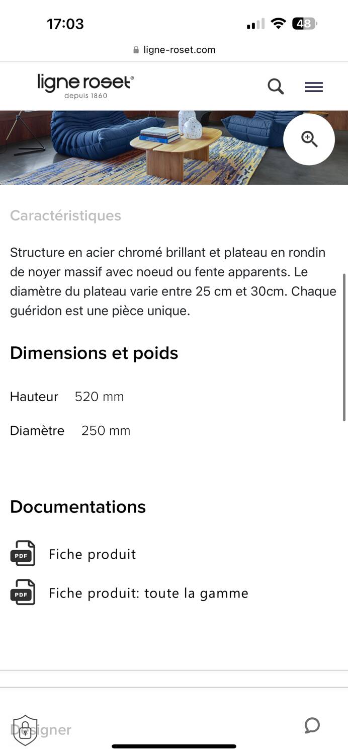 Ligne Roset Chanterelle pedestal table