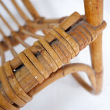 Vintage rattan magazine rack, Netherlands, 1960s