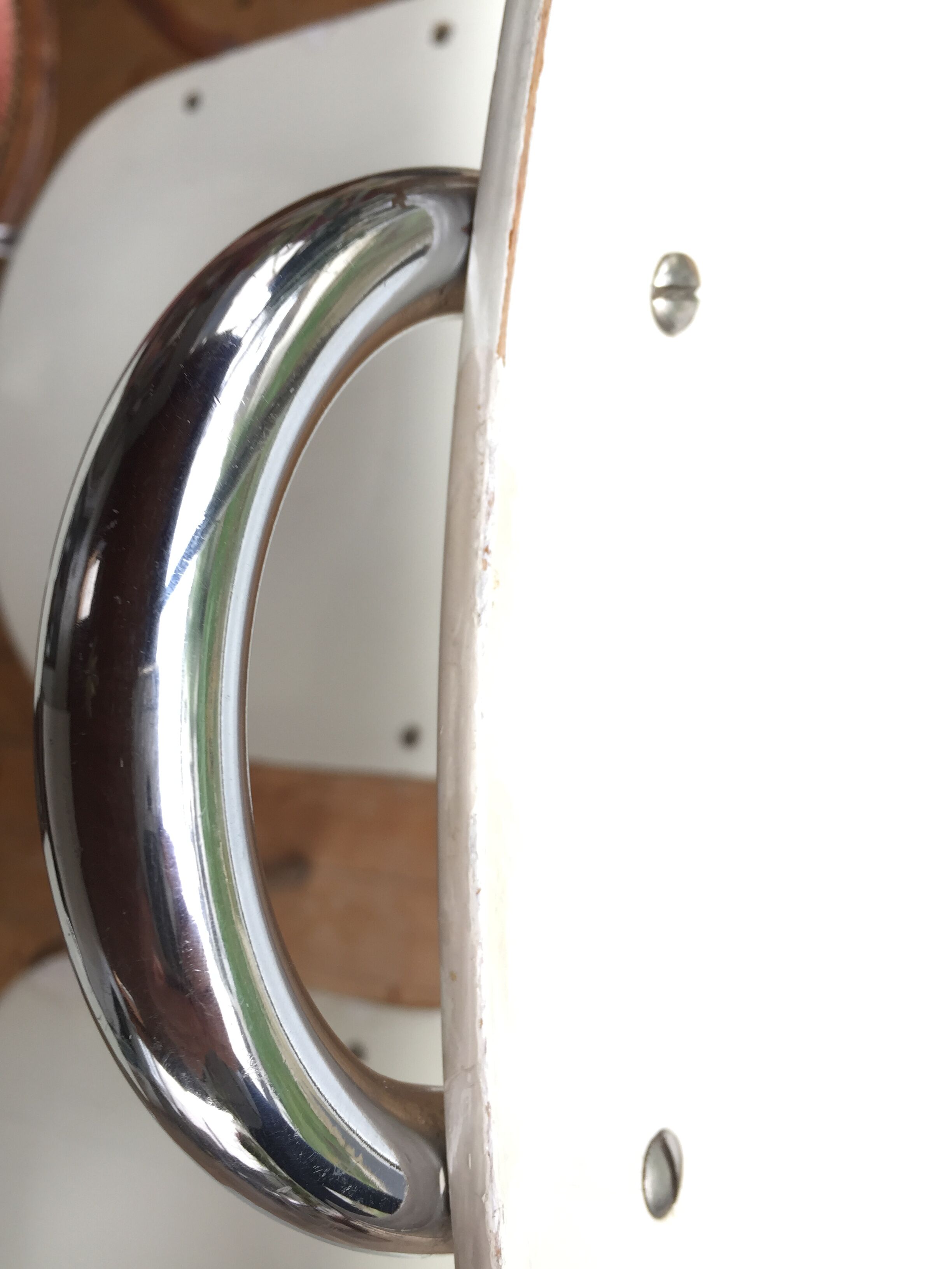 3 chrome wooden chairs