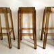 Ensemble de 3 tabourets de bar vintage 1970 en plexiglas ocre
