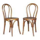 2 chaises Bistrot vers 1910 assise bois thermoformées