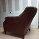 Fauteuil de bibliothèque en cuir usé avec boutons, années 1840
