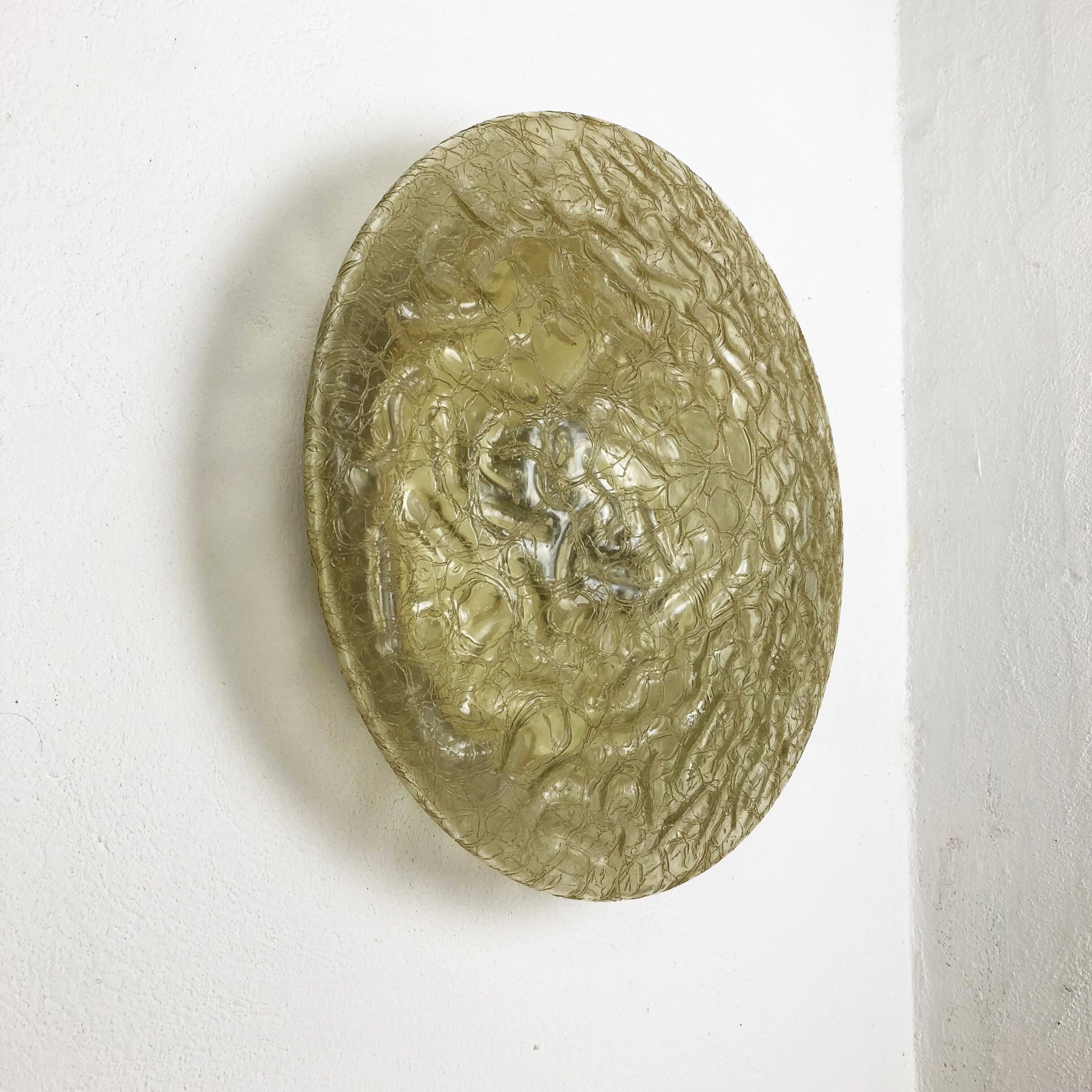 Modernist glass and metal ceiling light by Doria Lights, 1970s, Germany