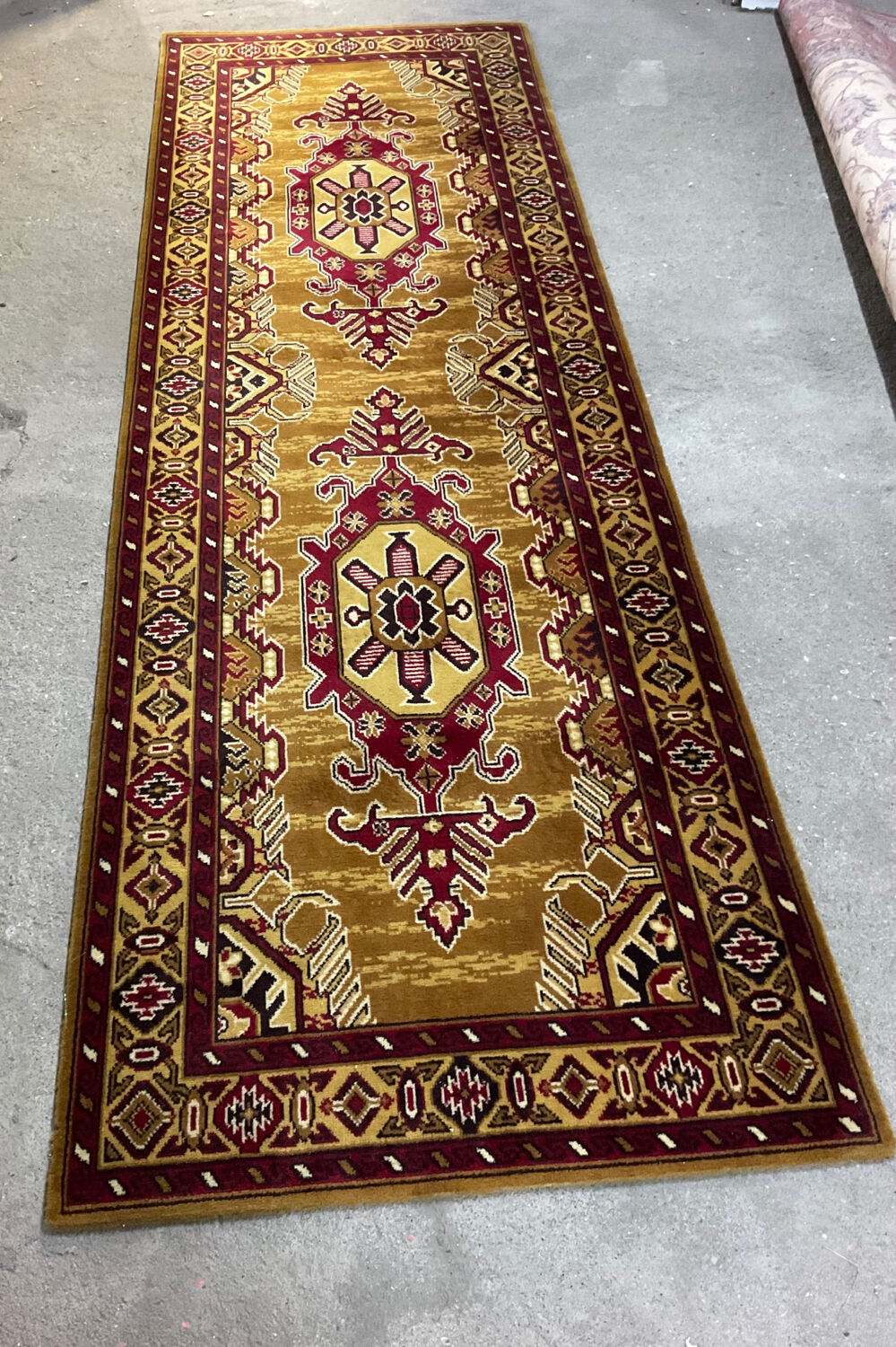 Vintage pure wool carpet 244x83
