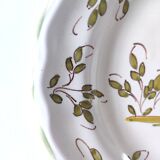 Moustiers earthenware decorative plate with bird