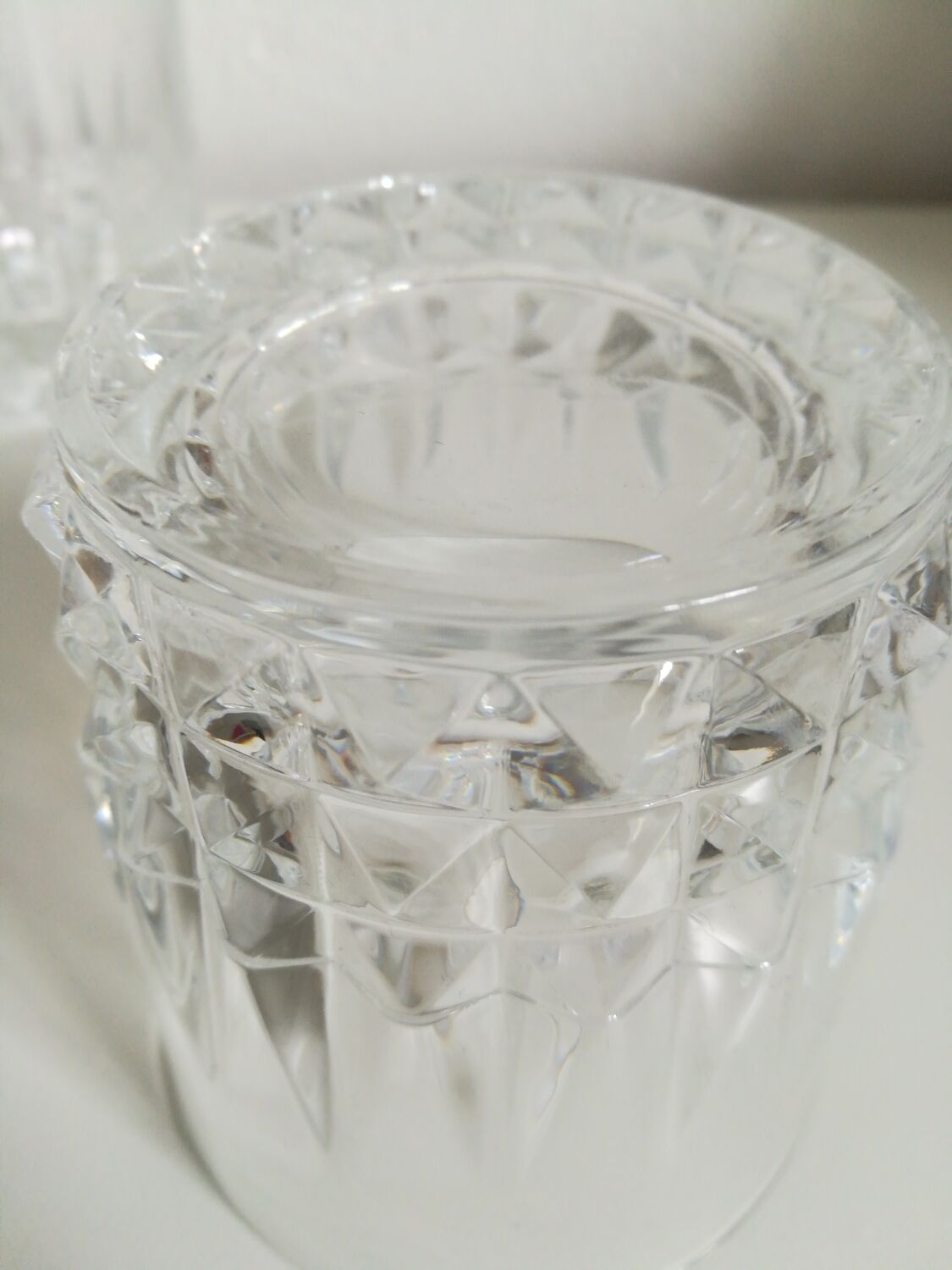 Cut crystal whisky glasses