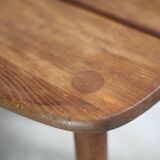 Pierre Gautier Delaye attribution. wooden stool, France, circa 1960