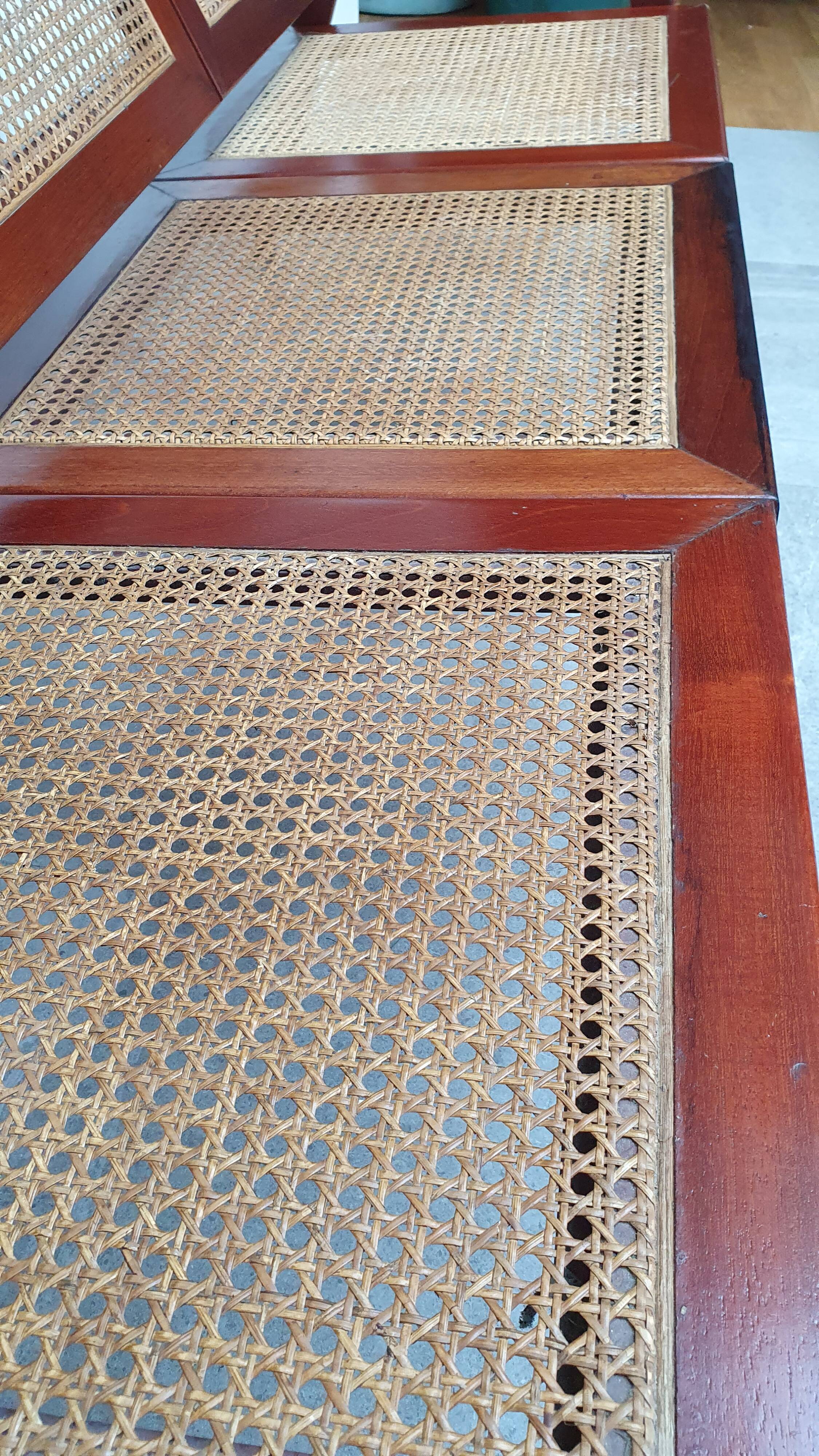 Teak bench sofa and cannage