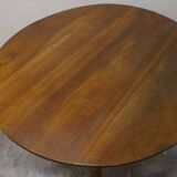 Walnut shuttered table, on casters