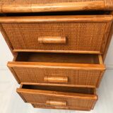 Vintage bamboo chest of drawers from the 60s and 70s