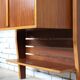 1950s Italian mid-century teak floor-to-ceiling wall unit