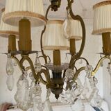 Chandelier 5 light points with glass pendants
