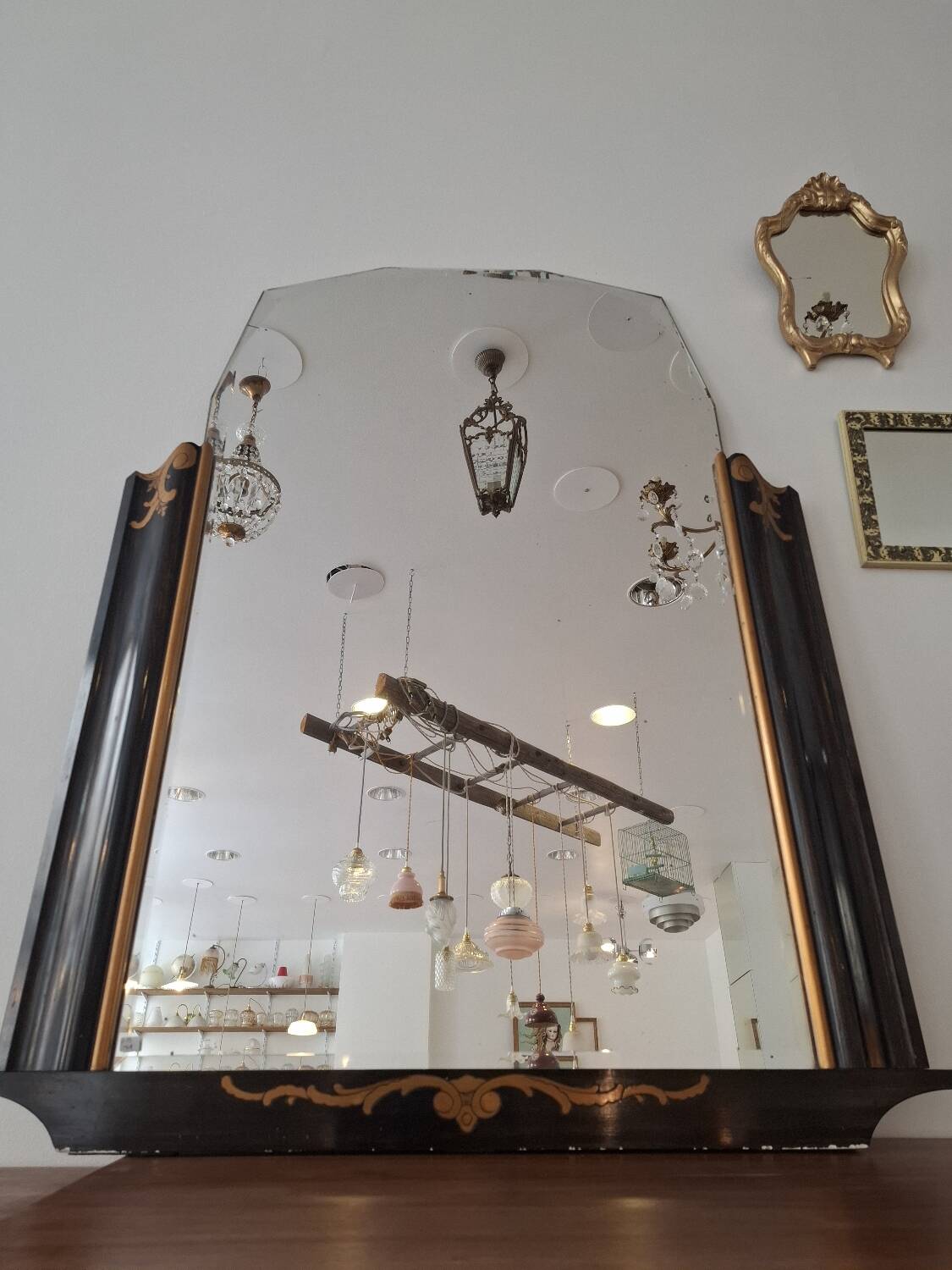 Large art deco mirror to stand