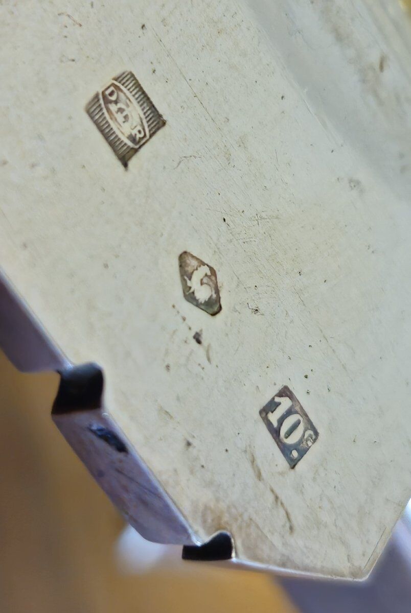 Art Deco caviar bowl in silver-plated metal and glass – 1930s