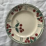 Compotier art deco cherries, longwy model the merises