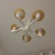 White wooden chandelier 5 branches