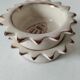 Duo of handmade beige and terracotta earthenware empty pockets