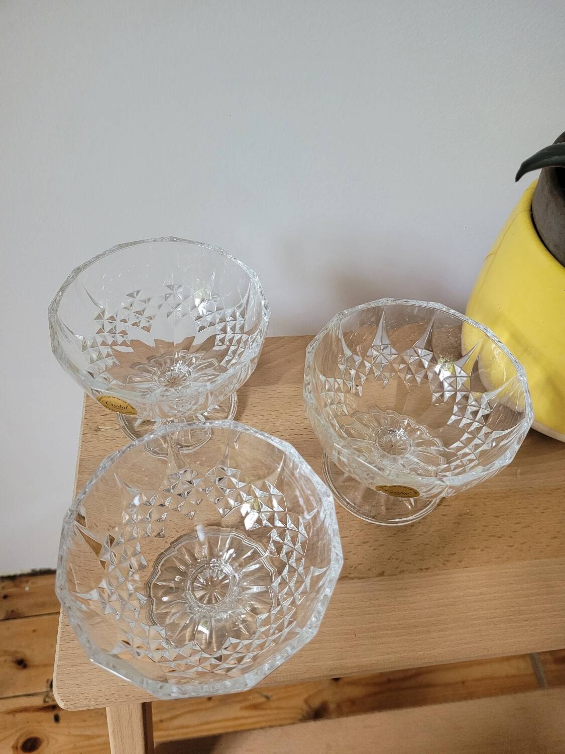 Lot de 3 coupes à glace Longchamp de Cristal d'Arques