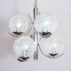 Vintage chandelier in chrome metal and glass 1970