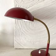 Articulated desk lamp, 1960s, burgundy and gold