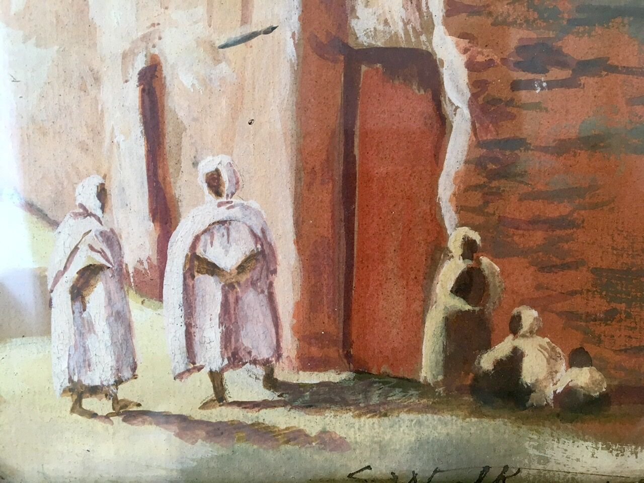 Ancient oriental landscape painting, signed' early 20th century