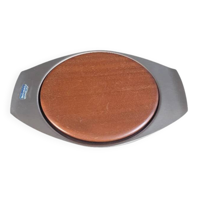 Plateau à fromage Bramah en inox et teck