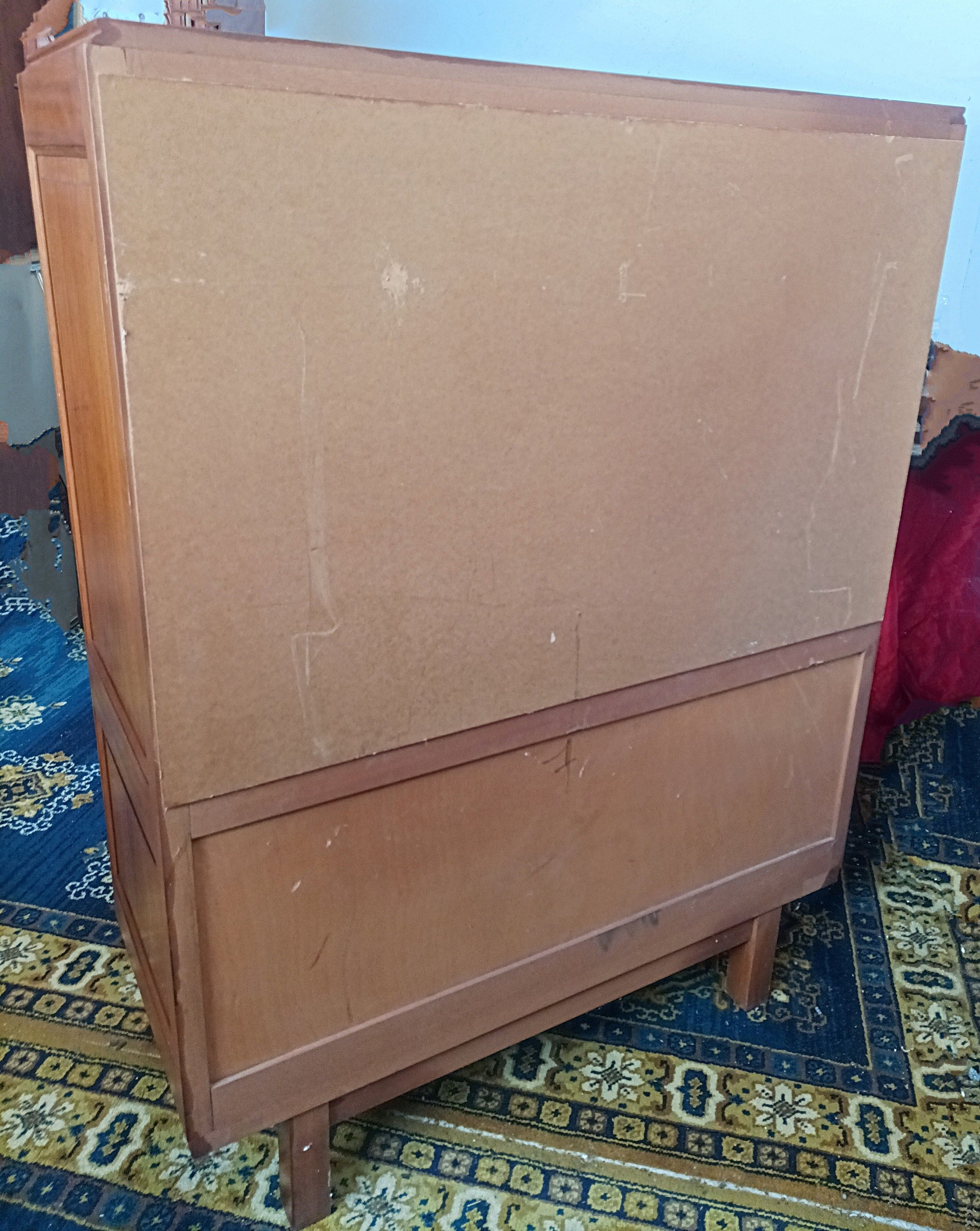 Art deco walnut display cabinet