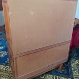 Art deco walnut display cabinet