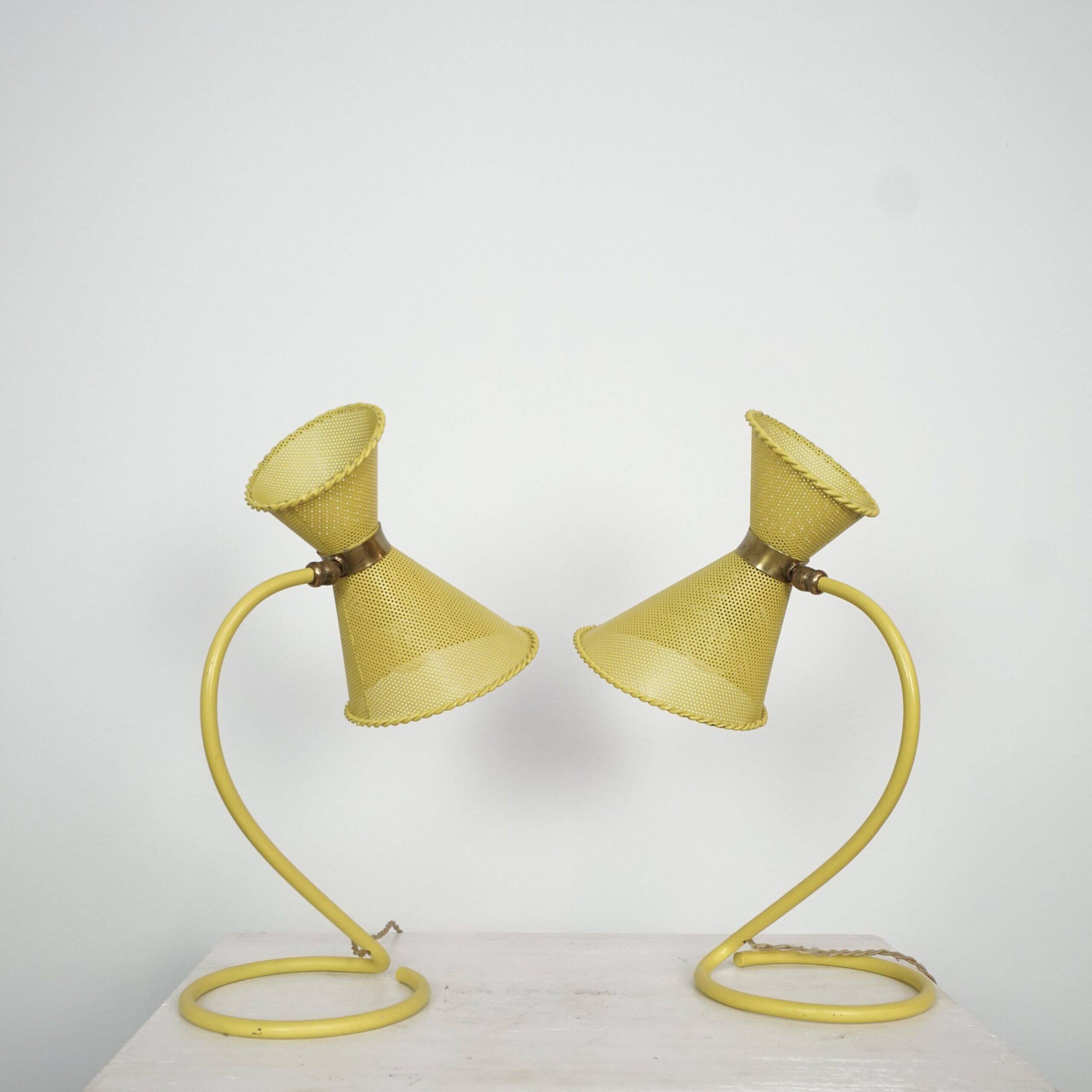 Set of two Mathieu Mategot desk lights