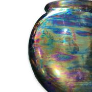 Vase rond en céramique irisée