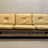 3-seater leather sofa, Brazilian design, 1960s