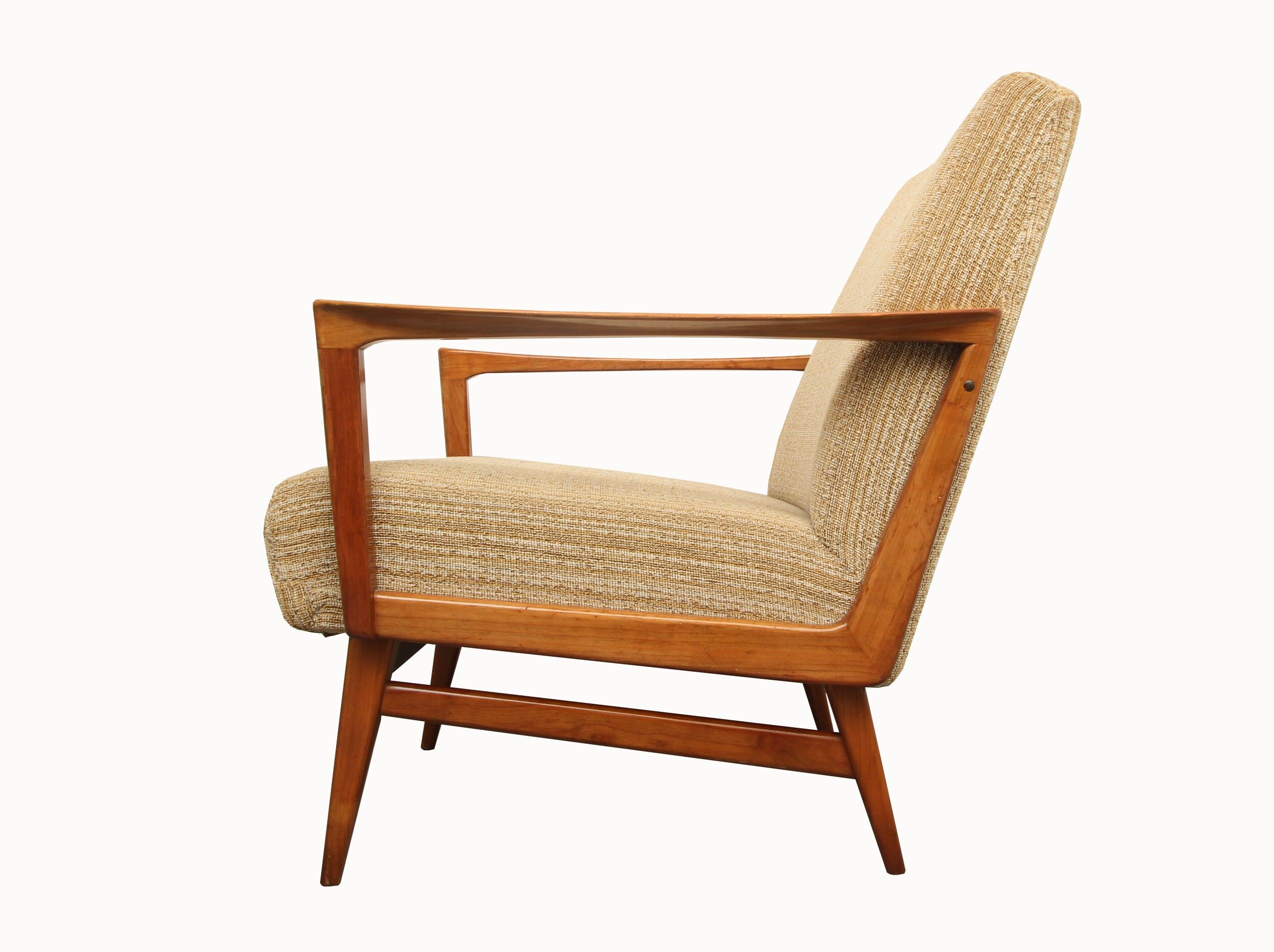 1950s armchair cherrywood in beige