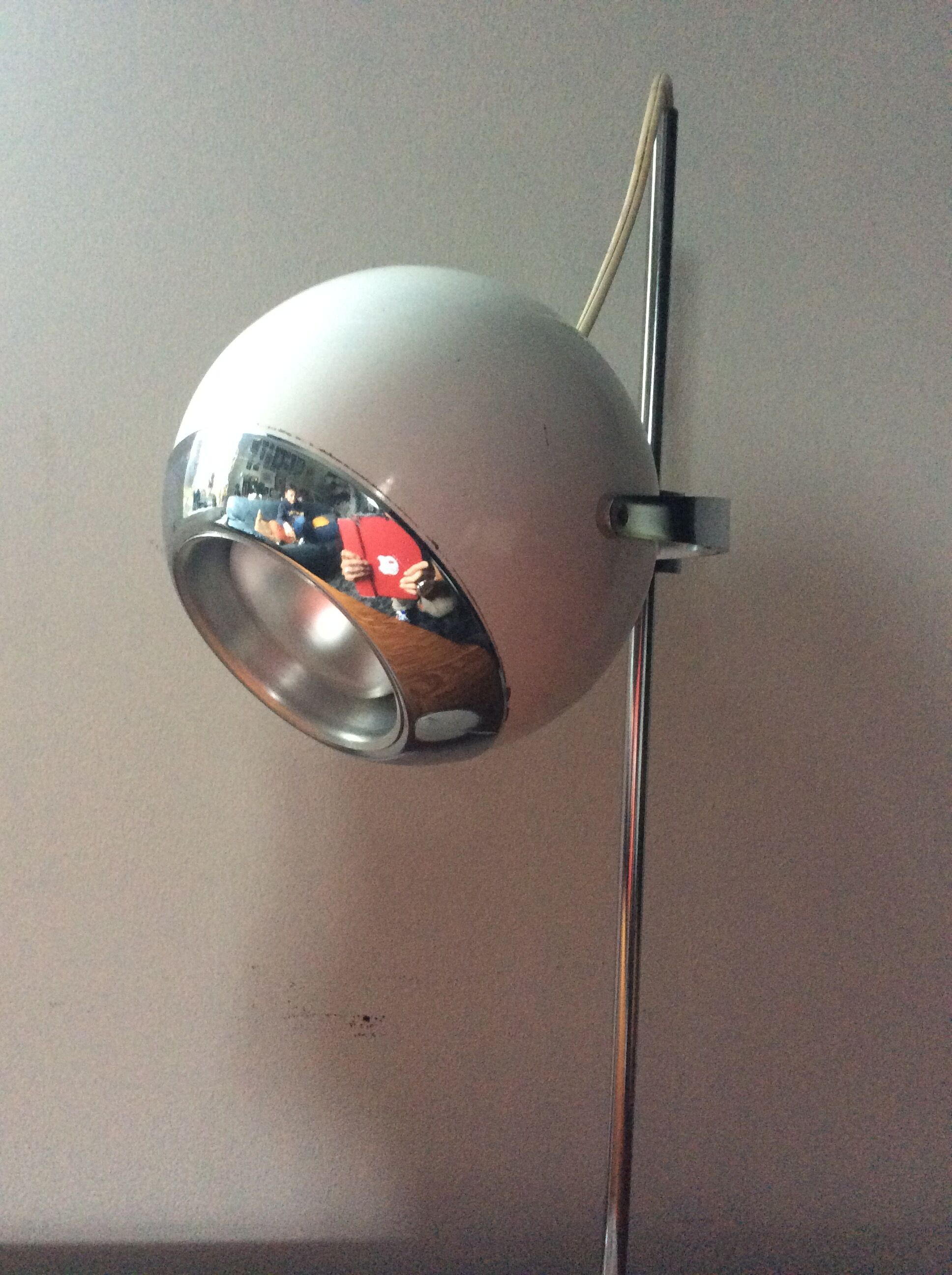 Lampe eye ball vintage, années 60-70