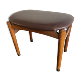 Stool in wood & leather 50/60