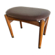 Stool in wood & leather 50/60