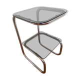 Metal console and smoked glass