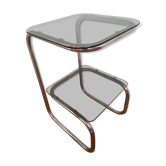 Metal console and smoked glass