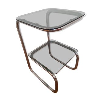 Metal console and smoked glass