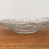 Vintage frosted glass bowl, 1970s.